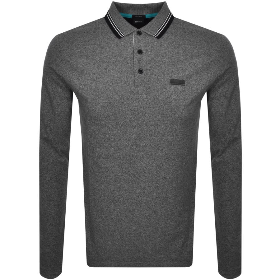 Alternative Image for ProductBOSS Plisy 2 Long Sleeve Polo T Shirt Grey1